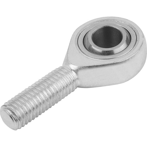 Kipp Rod End, Steel, Zinc Plated, M8 Thrd Sz, 25 mm Thrd Lg, 54 mm Overall Lg K0718.08